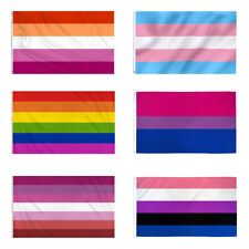 Large Pride Flags Gay Lesbian Bi Trans Genderfluid Festival 5x3 ft Flag LGBTQ