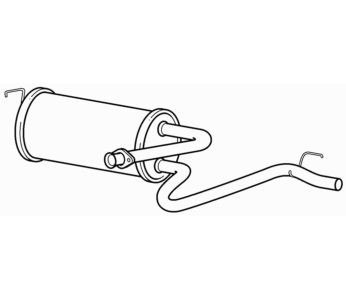 Rear exhaust silencer back box - back,