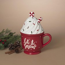 Gerson International Ceramic Cupcake Cookie Jar, 10.43-Inch, Multicolor