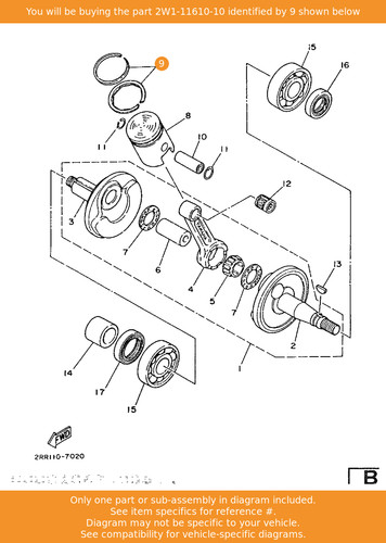 Yamaha piston ring set 25mm - piston, (0.25mm