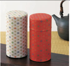 Matcha Tea Tin Storage Jar Japanese Red Washi Caddy Metal Container Xmas Herbal