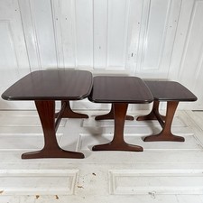 Vintage Mid-Century Modern Nest of Three Mahogany Tables 