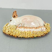 Vintage Basil Matthews Ceramic Sculpture Mama and Many Piglets Spaghetti Trim