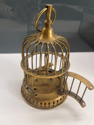 Small vintage brass bird cage - vintage,