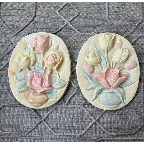 Vintage chalkware plaques wall