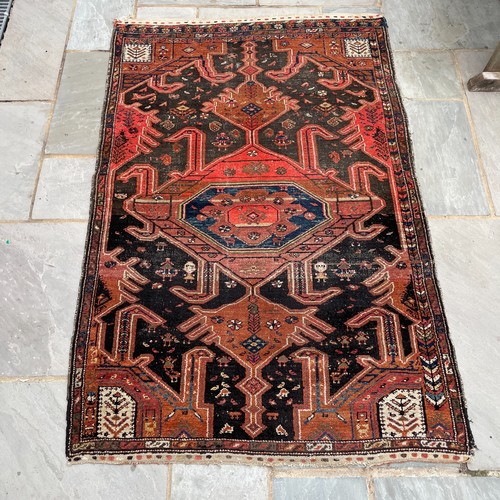 Vintage heriz wool - vintage, red
