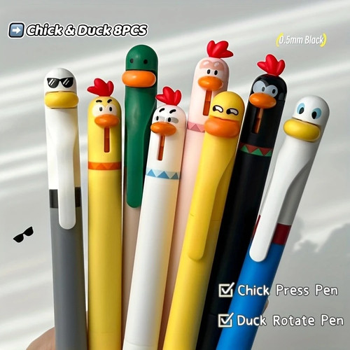 Rotating gel pens 4pcs duck - gel,