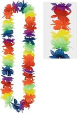 Hawaii Hula Lei Vibrant Multicolour Flower Garland Beach Party Festival Necklace