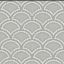 Debona Glitter Moon Geometric Metallic Art Deco Fans Wallpaper Grey/Silver 2481