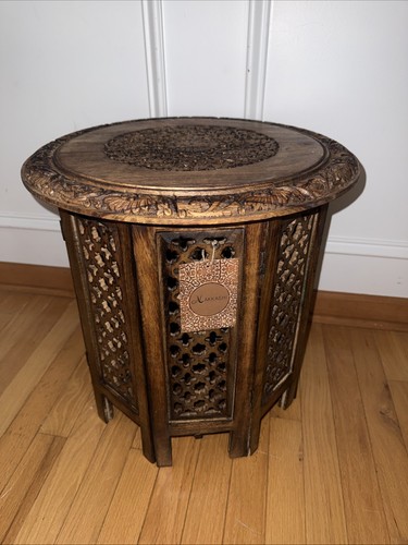 Vtg carved octagon - octagon, folding