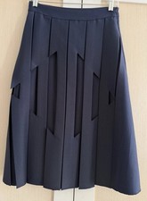 Georgia Hardinge RARE Navy Blue Knee Length Knife Pleat Size UK 8 NEW NO TAGS