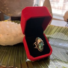 Vintage size turquoise ring - 7,