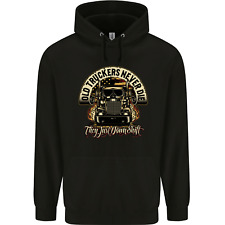 Old Truckers Never Die Lorry Driver Lorries Mens 80% Cotton Hoodie