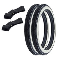 Whitewall Tire Tube Set 2x Kenda K252 2.25-17 (2 1/4 x 17) Hercules Prima