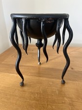 Vintage Black Cast Iron Cauldron Beautifully Designed Unique Shape , occult