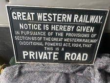 Vintage Cast Iron Railway Sign