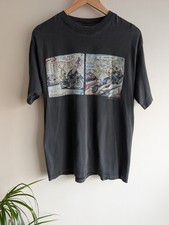 Vtg 90s Ogri Biker Tshirt Black (Washed Out) Mens M/L