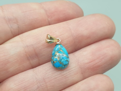 9ct yellow gold turquoise - gold,
