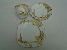 Chapmans (Longton) Ltd Standard China Art Deco Hand Enamelled Trio VGC