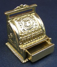 Dolls House Cash Till  Gold Metal With An Opening Drawer 1:12 Scale Shop tumdee