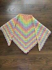 Colourful Rainbow Handmade Crochet Shawl / Shoulder warmer