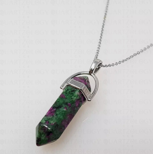 Ruby zoisite necklace healing - ruby,