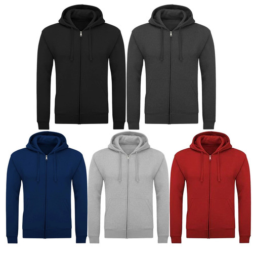 New mens plain fleece zip - zip, up