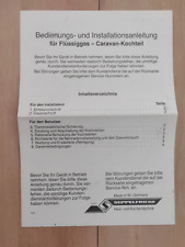 VW T25 / T3  Westfalia - Operating & Installation for Cooker - German - 1987