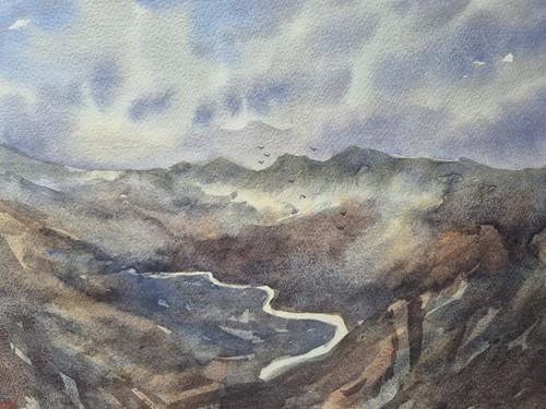 Highlands scotland watercolour - highlands,