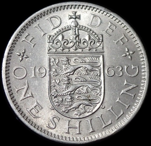 One shilling 1963 elizabeth - uk,