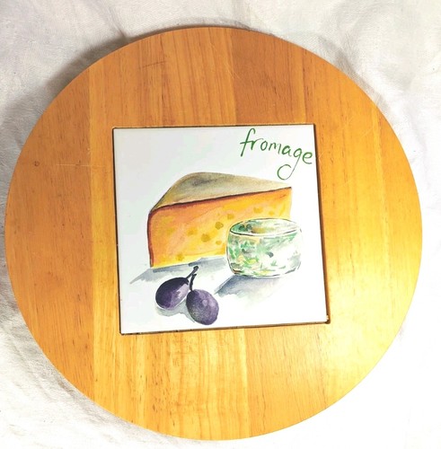 Vintage wooden rotating cheese - vintage,