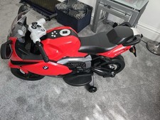 BMW Official K1300S Stabilisers Kids Electric Ride-On Bike 12V Black