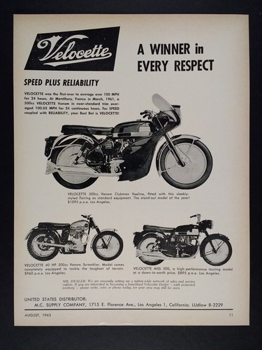 1963 velocette 500 venom - velocette,