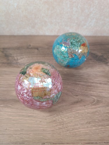 Vtg inlay gemstone shell - inlay, world
