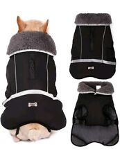 Waterproof Windproof Dog Cold Weather Coats-Warm Dog Clothes Jackets (Black) (S)