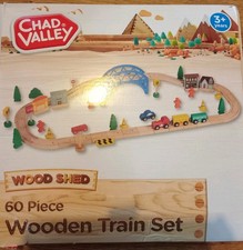 Chad Valley 60 Piece Wooden Train Set In Box #woodentrainset