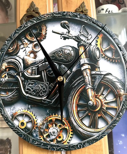 Clock steampunk motorbike - clock,