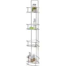 4 Tier Bathroom Corner Shelf Unit Chrome Steel Storage Rack Shower Caddy