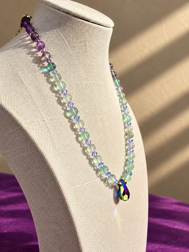 Natural fluorite swarovski - natural,