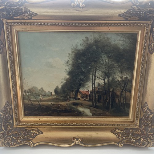 Antique landscape oil painting - antique,