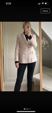 Zara pink/beige Textured Blazer Size 10