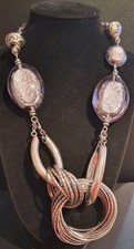 Premier Designs ncklc 17" long with lrg silver Beads Circles A Stunner/Statement