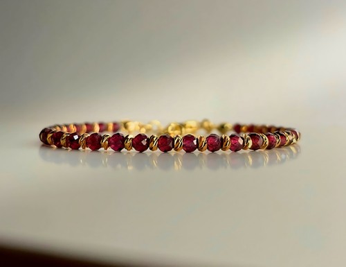 Exquisite dainty red garnet - red,