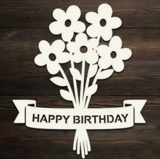 Happy Birthday Banner Flower Metal Cutting Dies Scrapbooking Craft Card Stencil