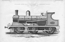Lancashire & Yorkshire Railway Standard Goods Engine Antique Print 1892
