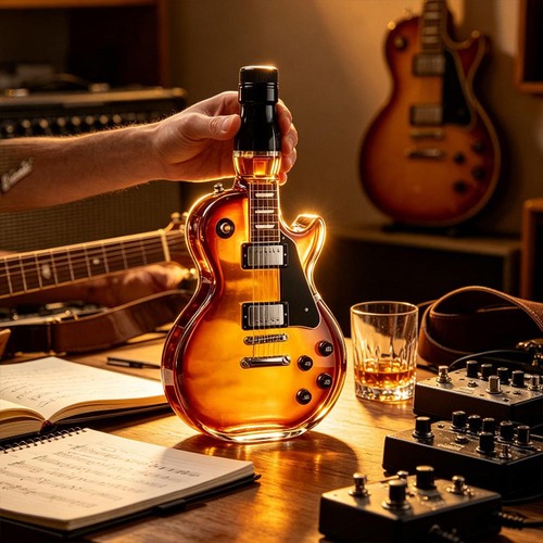Guitar shaped whiskey bottle - shaped,