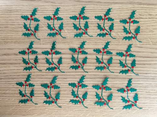 Christmas holly sprigs x15 - holly,