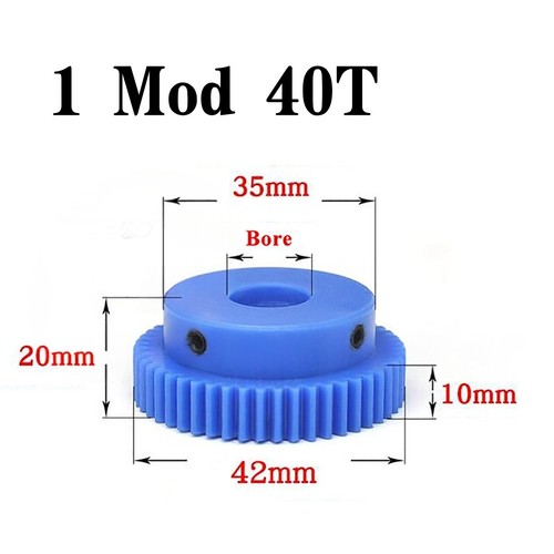 Mod teeth blue nylon spur - mod,