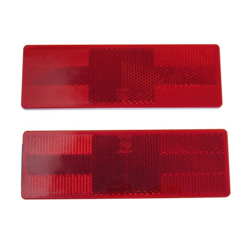 Self adhesive red reflector - adhesive, x2