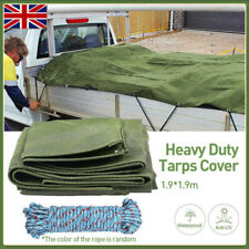 2MX2M Army Canvas Heavy Duty Tarpaulin Cover Boat Log Store Roofing Sheet UK NEW